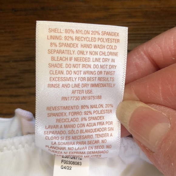 New Women’s striped bikini bottom. Size XL (16-18). Orange/white. Ruffled edge. - Picture 8 of 11